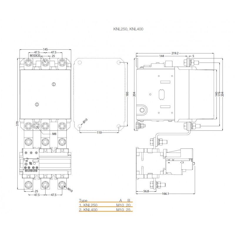 Тепловое реле TRBM 657 для контакторов KNL, Ir-400-630 А, Iskra (786150030000)