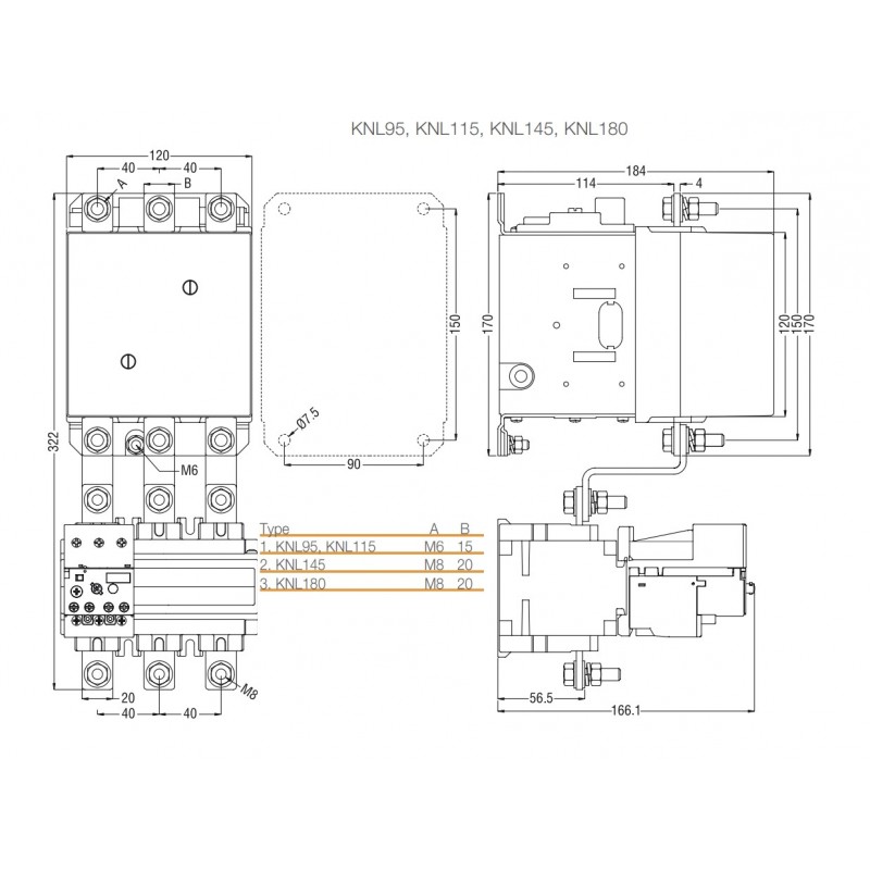 Тепловое реле TRBM 157 для контакторов KNL, Ir-80-125 А, Iskra (786150022000)