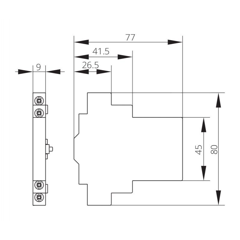 38901500000 - Дополнительный контакт состояния RS20. 2 NO для MS25. Iskra
