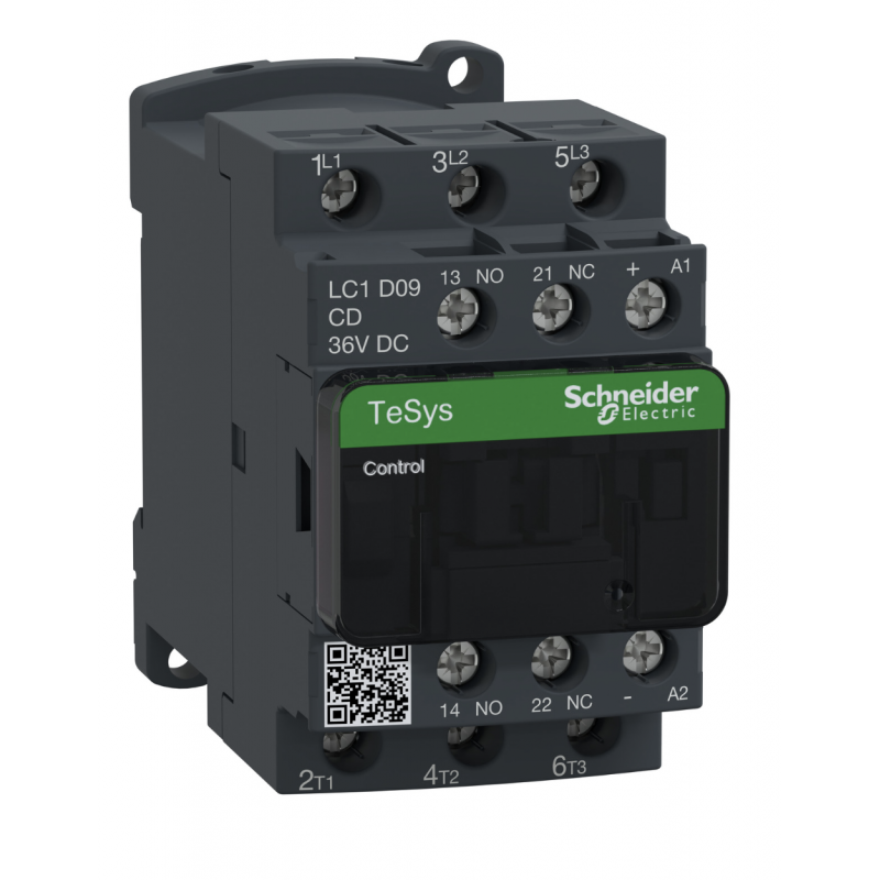 LC1D09CD - Контактор Tesys D, In-9 A, 4 кВт, Uc-36 В DC, 1NO+1NC, Schneider Electric