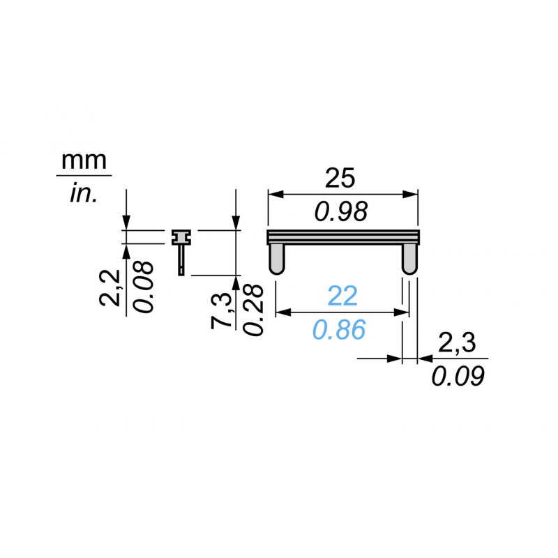 RXZS2 - Двухполюсная перемычка для розеток RXZE2S, Schneider Electric
