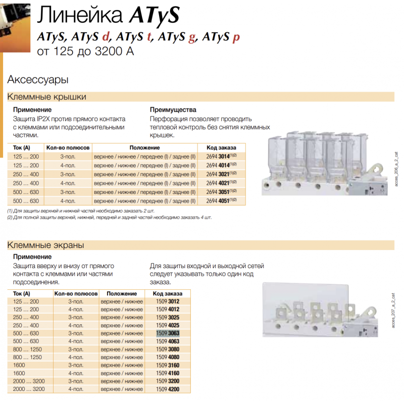 Экран защитный для переключателей ATyS/SIRCOVER, 3P 125...200 A, Socomec (15093012)