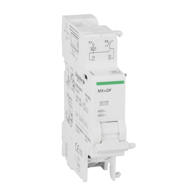 A9N26947 - Независимый расцепитель MX+OF, 48 В AC/DC + 1 C/O для iDPN, C120, C60H-DC, Schneider Electric