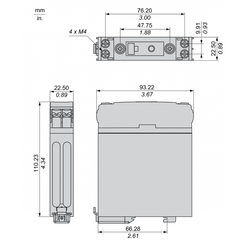 SSD1A320BDC1 - Твердотельное реле (1-фазное, 20А, DIN-рейка, 4-32VDC/48-600VAC) Schneider Electric