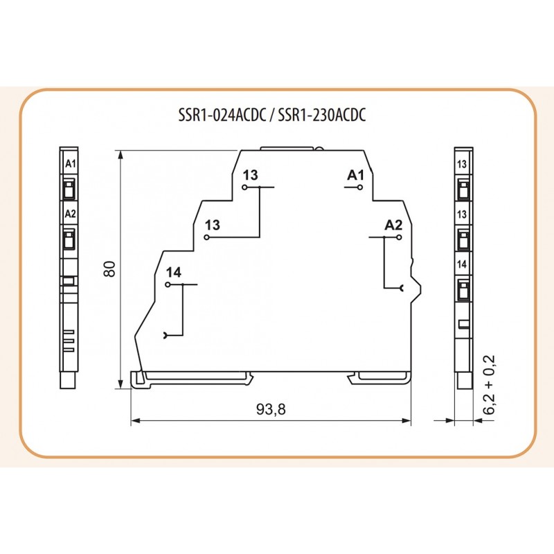 2473050 - Твердотельное реле в сборе (1-фазное, 1.2А, винтовые клеммы, 24VAC/DC  /400VAC) ETI