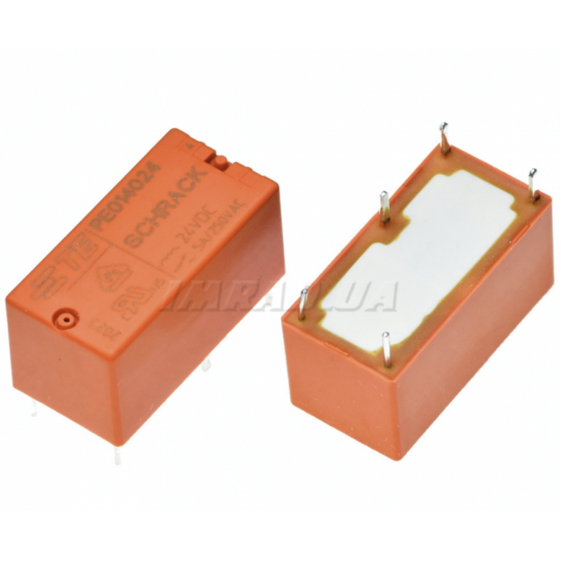 Промежуточное реле PE, 1 C/O, Ie-5 A, Uc-24 В DC, шаг 2.5 мм, Schrack (PE014024)