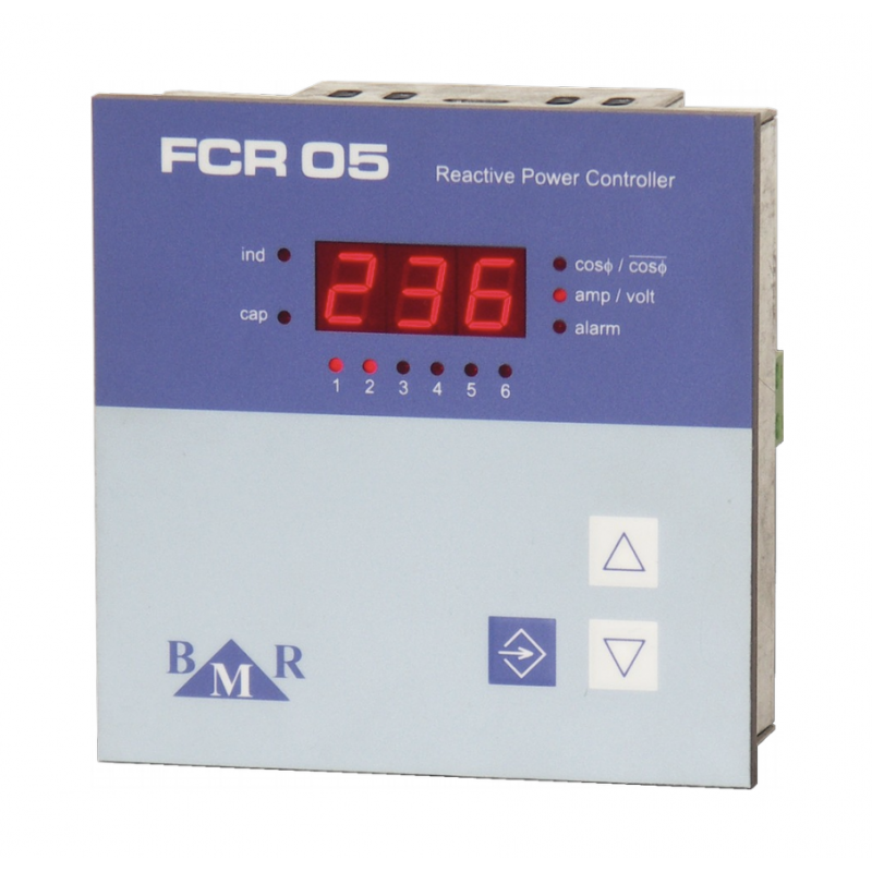 Контроллер Реактивной Мощности BMR FCR05RS: 6-Канальное Управление с Мониторингом Гармоник и Температуры, RS485 Контроллер Реактивной Мощности BMR FCR05RS: 6-Канальное Управление с Мониторингом Гармоник и Температуры, RS485