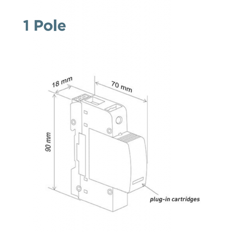83020108 - Ограничитель перенапряжения тип 2 (УЗИП) STPT2-40K320V-1P, 1P, 40 кА, 320 В AC, Mersen