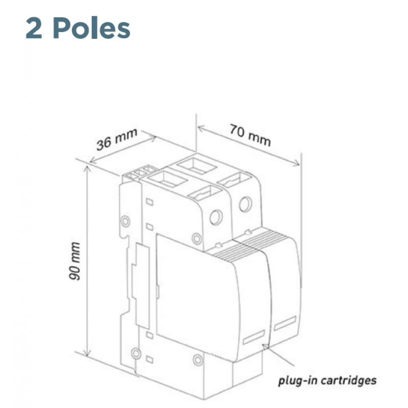 83020124 - Ограничитель перенапряжения тип 2 (УЗИП) STPT2-40K320V-2P, 2P, 40 кА, 320 В AC, Mersen