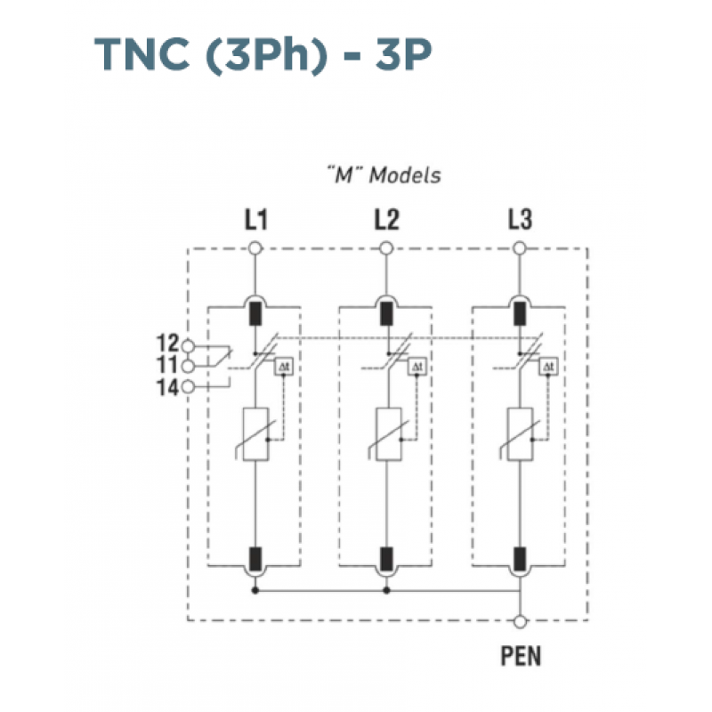 83020134 - Ограничитель перенапряжения тип 2 (УЗИП) STPT2-40K275V-3P, 3P, 40 кА, 275 В AC, Mersen