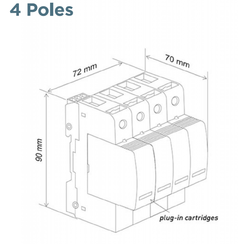 83020152 - Ограничитель перенапряжения тип 2 (УЗИП) STPT2-40K275V-4P, 3P+N, 40 кА, 275 В AC, Mersen