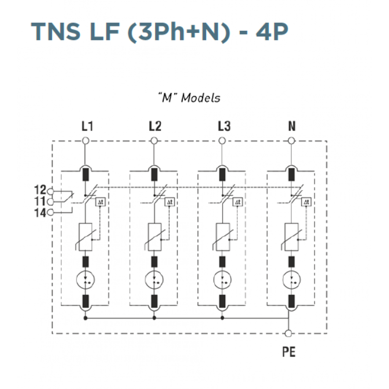 83230137 - Ограничитель перенапряжения тип 2+3 (УЗИП) STPT23-20K275V-4P-LFM, 3P+N, 20 кА, 230/400 В AC, Mersen