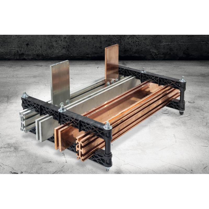 Шинодержатель для профильной медной шины шириной до 80 мм, 2000А (3-полюсный), Al-Cu System (IS32012CU2/C)