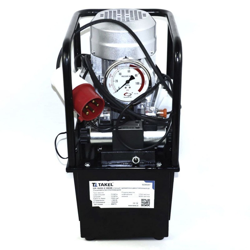 504567 - Гидравлическая станция СР-150D-2 (380В) — 700 бар, 1.5 кВт, двустороннее действие, бак 10 л, Takel