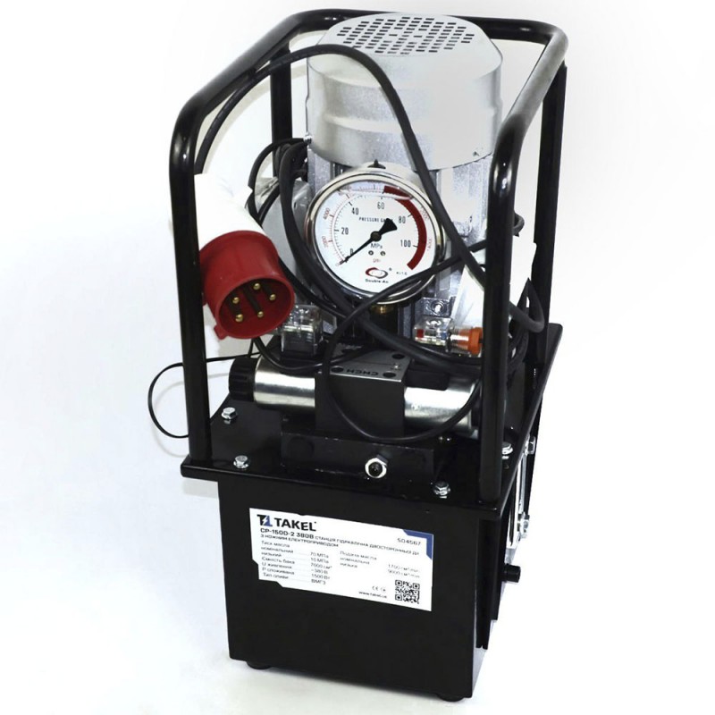 504567 - Гидравлическая станция СР-150D-2 (380В) — 700 бар, 1.5 кВт, двустороннее действие, бак 10 л, Takel