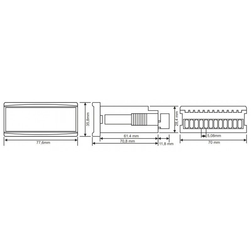 DJ-A36DC - Однофазный амперметр постоянного тока, 78×36, Tense