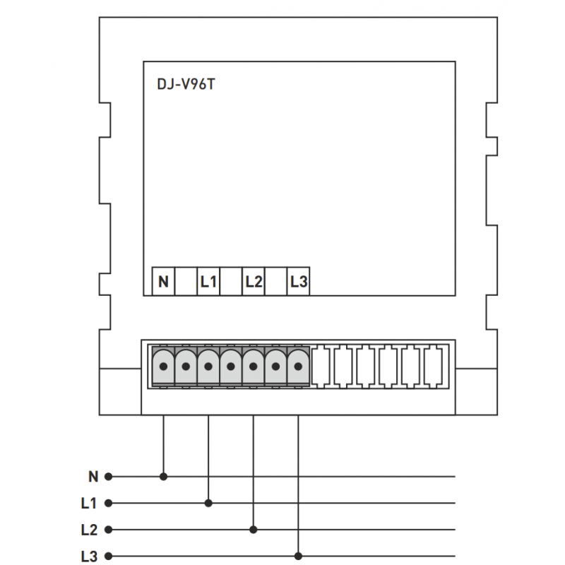 DJ‑V96T – Трехфазный вольтметр 5-300 В AC, 97×97, Tense