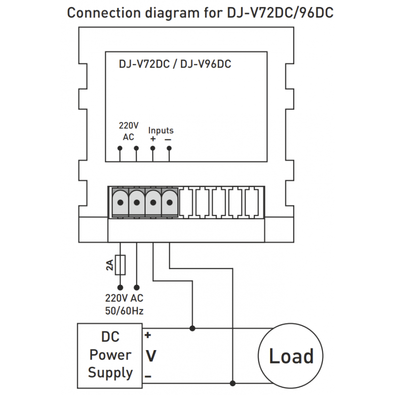 DJ‑V72DC – Однофазный вольтметр 1-300 В DC, 73×73, Tense