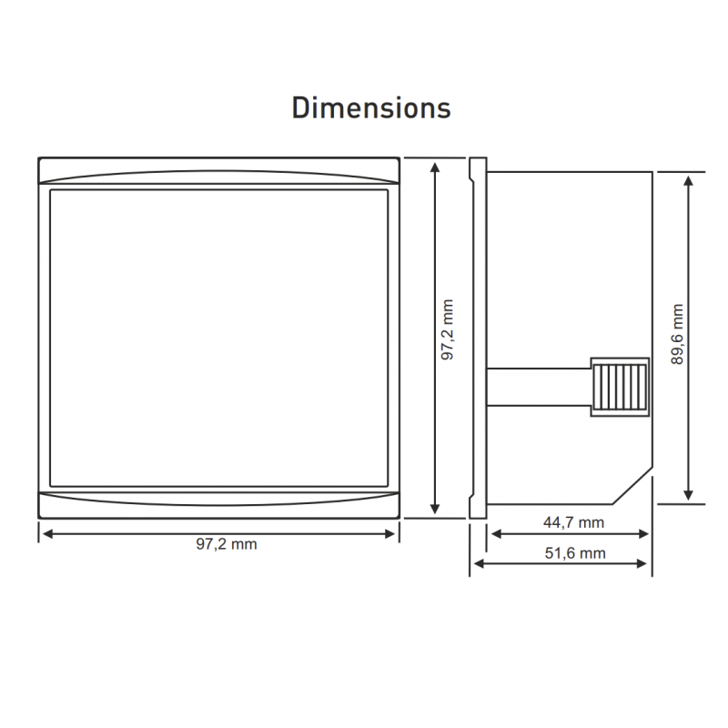 DJ‑V96T – Трехфазный вольтметр 5-300 В AC, 97×97, Tense