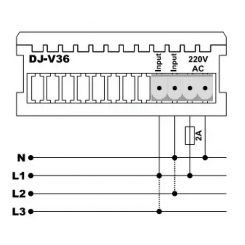 DJ‑V36 – Однофазный вольтметр 0-500 В AC, 36×78, Tense