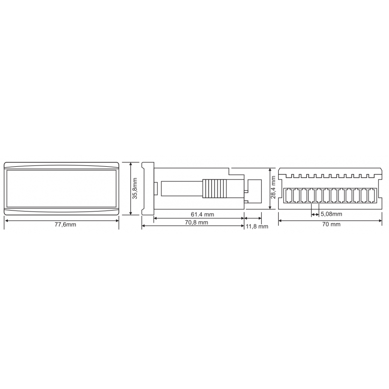 DJ‑V36 – Однофазный вольтметр 0-500 В AC, 36×78, Tense