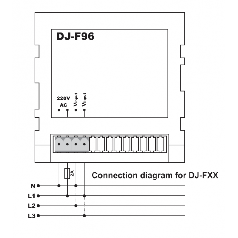 DJ‑V72– Однофазный вольтметр 0-500 В AC, 73×73, Tense