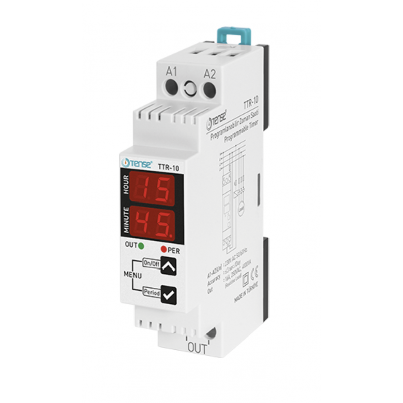 TTR-10 – Суточный таймер с резервным питанием, 16А, 220 В АС, TENSE