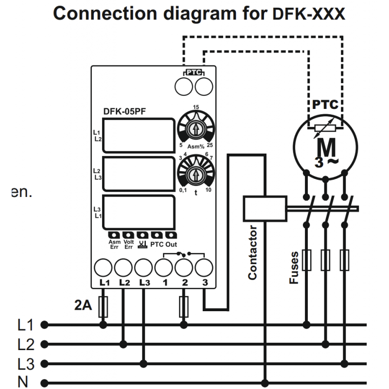 DFK-05F - Реле контроля фаз, последовательности и асимметрии 5-25%, без нейтрали, Tense