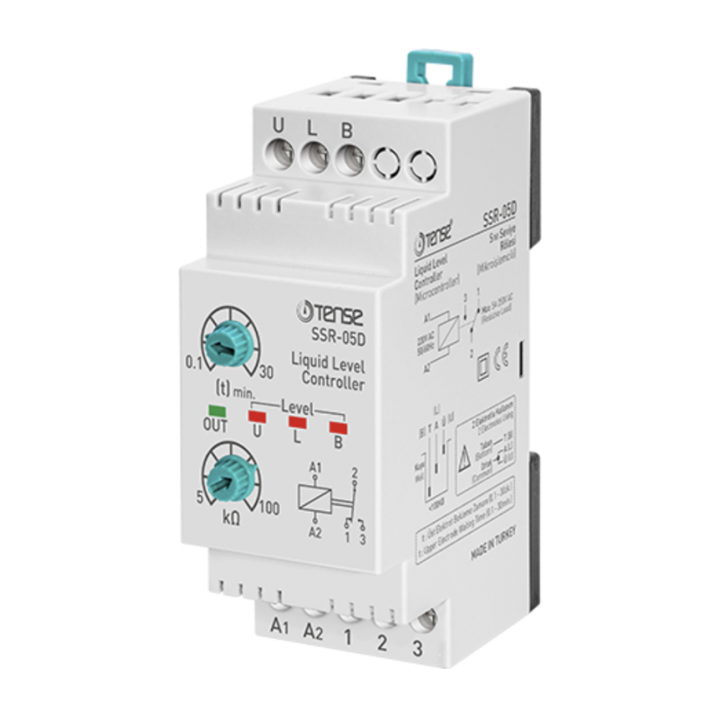SSR-05D - Реле контроля уровня с регулировкой чувствительности датчиков и задержкой включения, TENSE