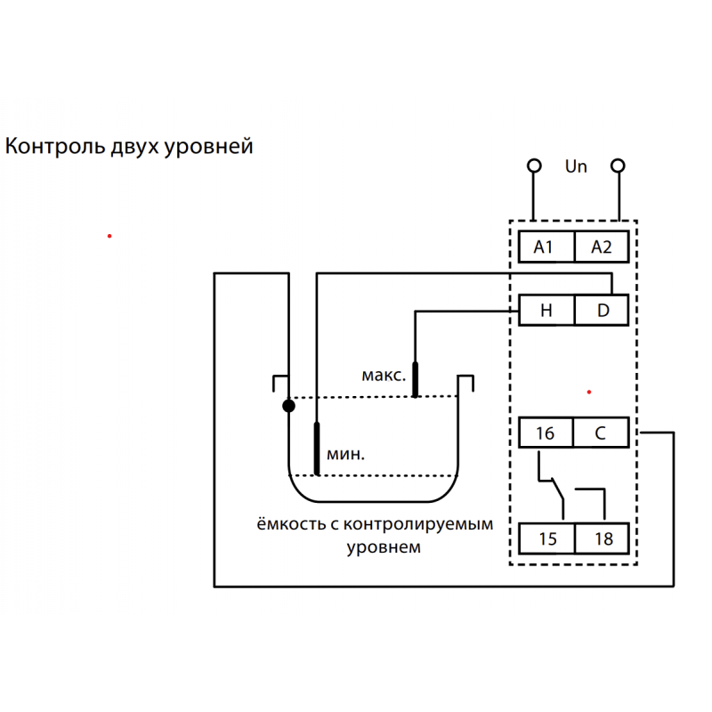 HRH-5/UNI - Реле контроля уровня с регулировкой чувствительности и задержки, 1 C/O, 24–240В AC/DC, Elko