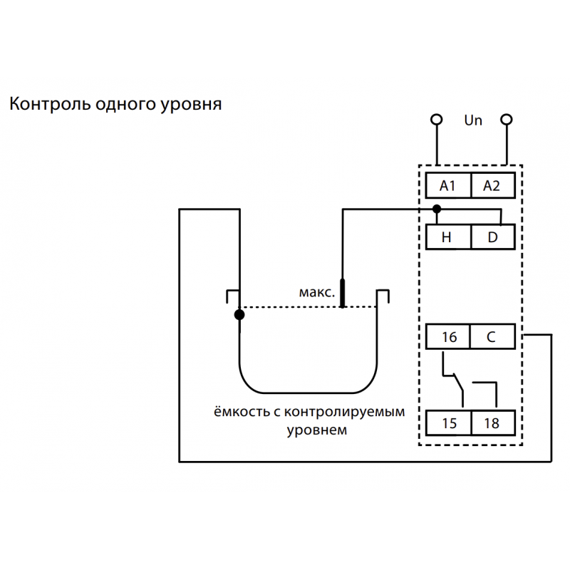 HRH-5/UNI - Реле контроля уровня с регулировкой чувствительности и задержки, 1 C/O, 24–240В AC/DC, Elko