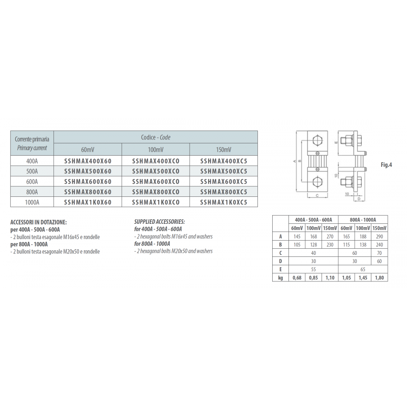 SSHMAX600XCO - Токовый шунт 600 А, 100 мВ, FRER