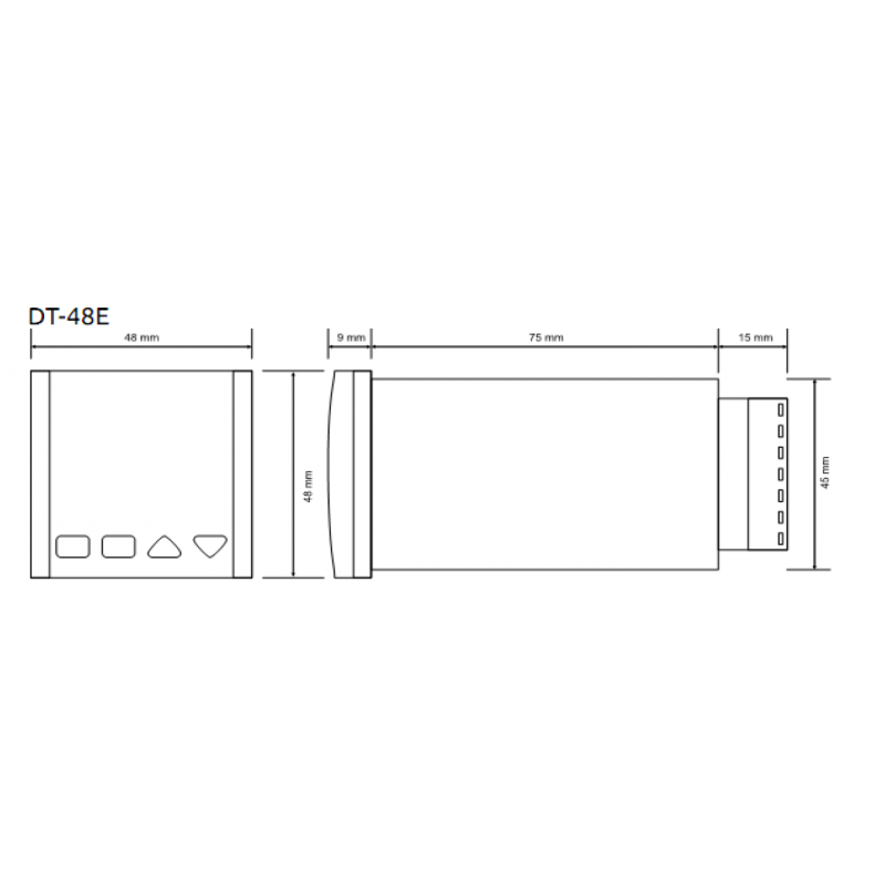 DT‑48E - Температурный контроллер 0-600°C, 220 В АС, 48х48, TENSE