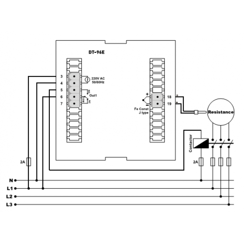 DT‑96E - Температурный контроллер 0-600°C, 220 В АС, 96х96, TENSE