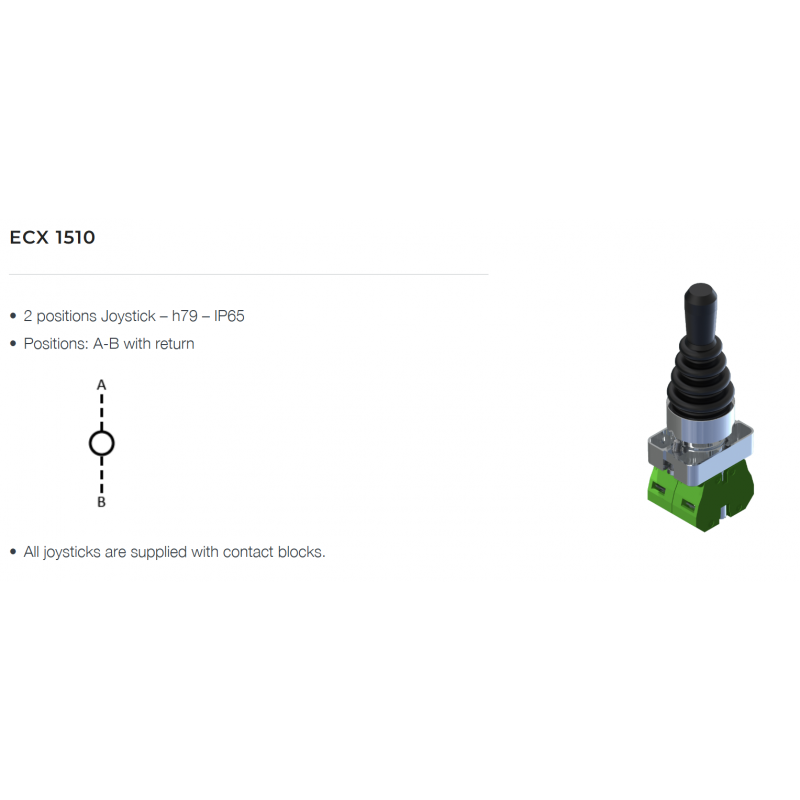 Джойстик на 2 положения без фиксацией, 2NO, Comepi (ECX 1510)