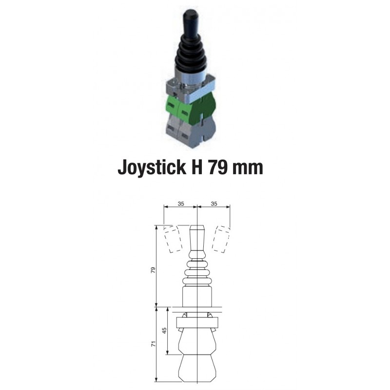 Джойстик на 2 положения с фиксацией, 2NO, Comepi (ECX 1512)