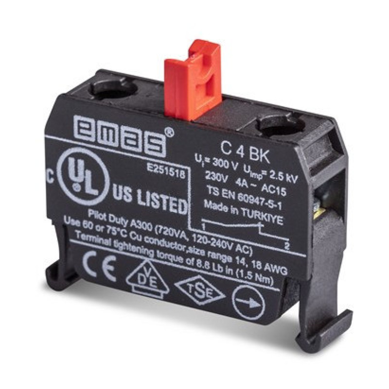 Блок-контакт (1НЗ) для использования с кнопками серии B, для постов PV, EMAS (C4BK)