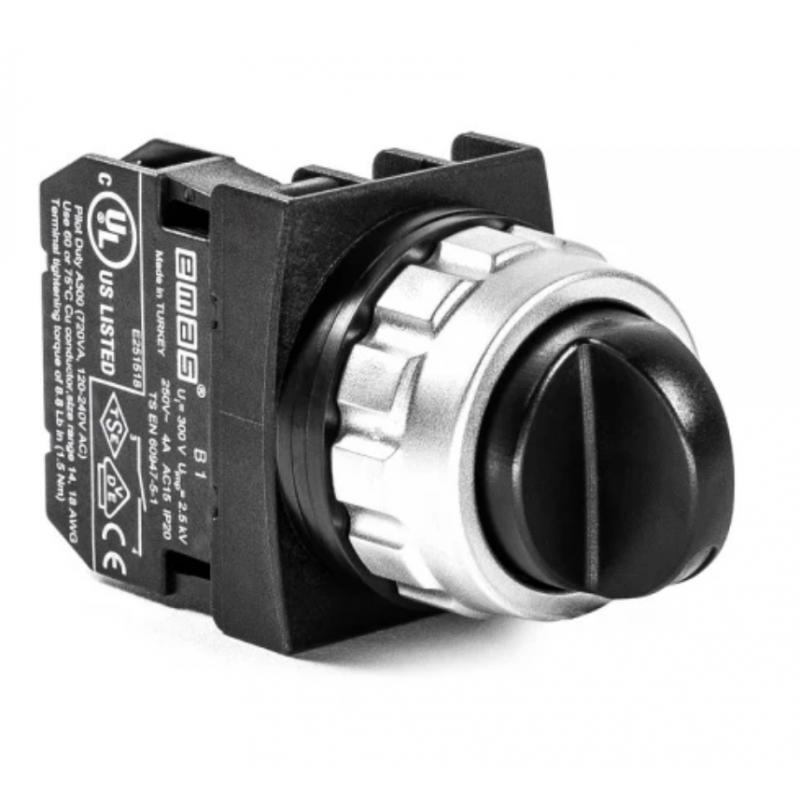 Переключатель Ø30 на 2 положения, с фиксацией, 1NO, IP 50, EMAS (H100S21)