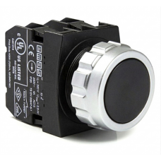 Кнопка Ø30 без фиксации, черная, 1NO+1NC, IP 50, EMAS (H102DH)