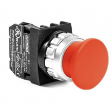 Кнопка грибок Ø30 без фиксации (Ø40 грибок), красный, 1NO + 1NC, IP 50, EMAS (H102MK)