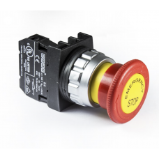 Кнопка аварийной остановки Ø30 с фиксацией (Ø40 грибок), возврат поворотом, красная, 1NC, IP 50, EMAS (H102DS)