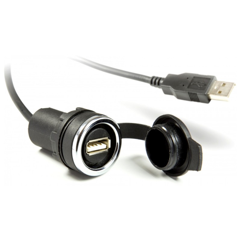 USB-разъем с проводом 1,5м Ø22 с защитной крышкой, USB 3.0, EMAS (BUSB)