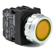 Кнопка Ø30 без фиксации, желтая, 1NO + 1NC, IP 50, EMAS (H102DS)