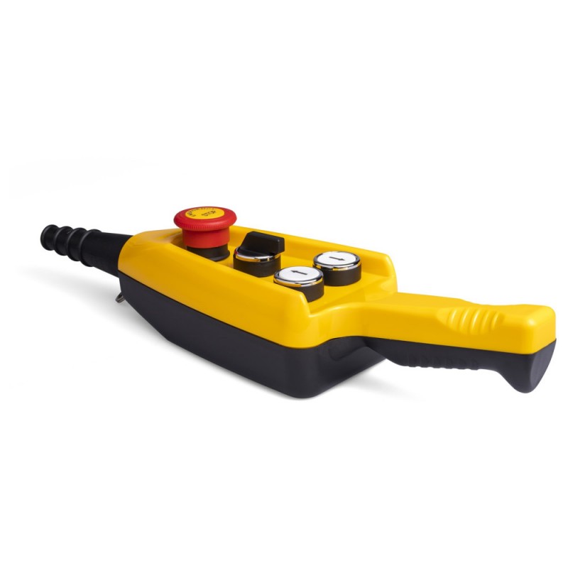 Пульт управления 2 кнопки (1 скорости) с переключателем и кнопкой стоп d=40мм, IP 65, EMAS (PARK4SB)