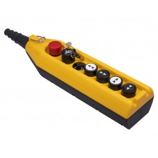 Пульт управления 4 кнопки (2 скорости) с переключателем (ключ) и кнопкой стоп d=30мм  + заглушка, IP 65, EMAS (PV7E30B44AC20)