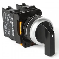 Переключатель 3 положения с фиксацией, удлинённая рукоятка, 2NO, черный, серия PBO, Plastim (PB0-AJ33)