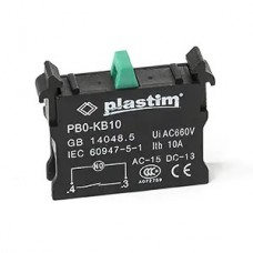 Дополнительный контакт NO (нормально открытый) для кнопок и переключателей, серия PBO, Plastim (PB0-KB10)