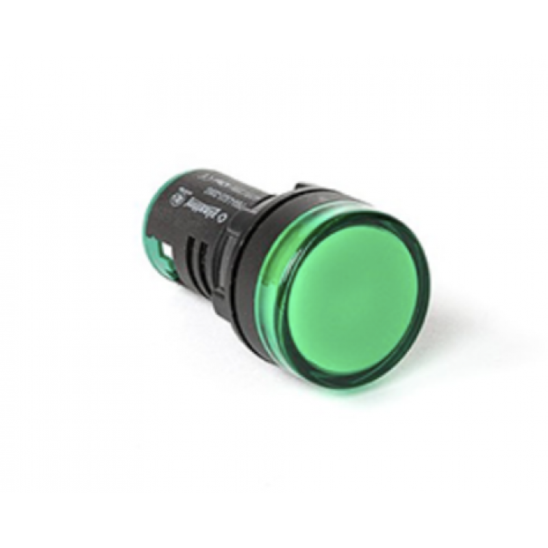 Лампа сигнальная LED Ø22 мм, зеленая, 220 В AC/DC, серия PBO, Plastim (PB0-LS22-220G)