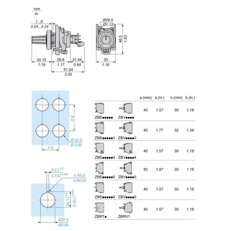 Потенциометр на 4.7 кОм, серия XB5, Schneider Electric (XB4BD912R4K7)