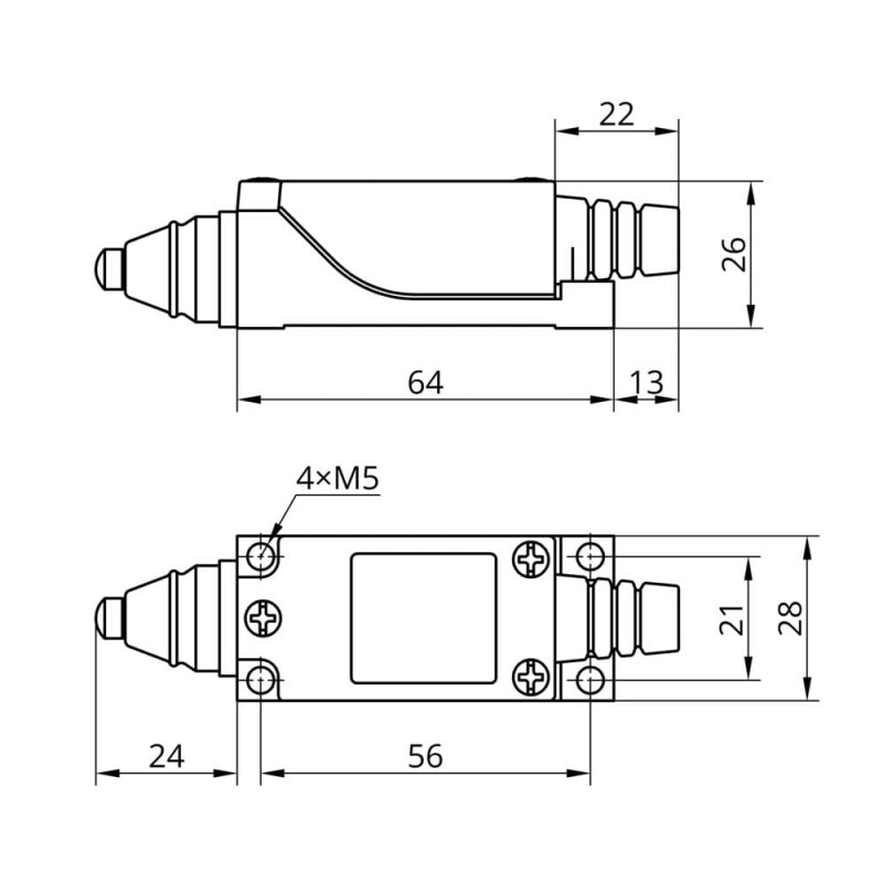 Концевой выключатель 8111 с металлическим плунжером, 1NO+1NC, IP65, TAKEL (505353)